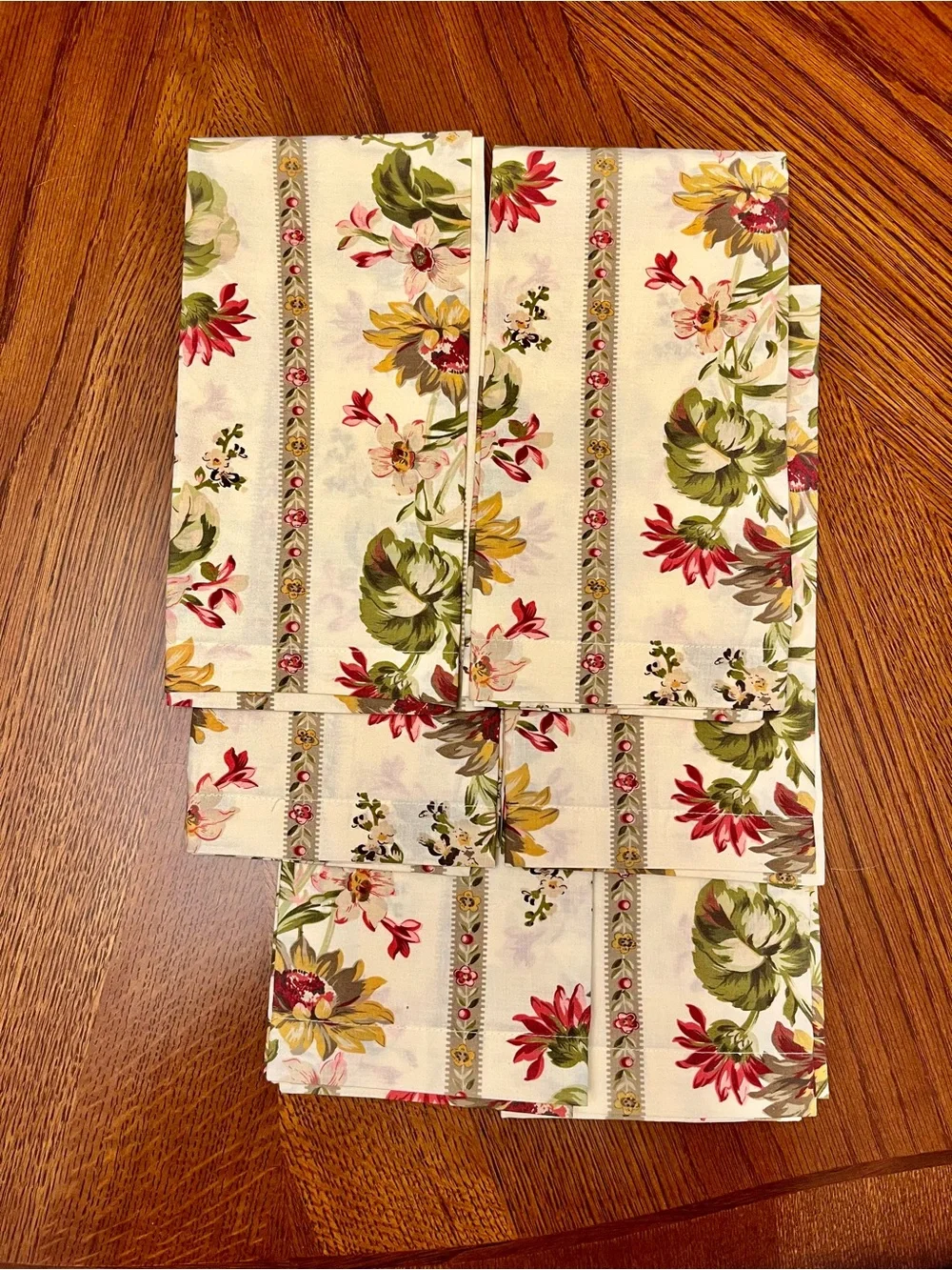Williams Sonoma Napkins Set of 6 Floral Botanical Cottage Core French Country